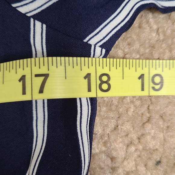 Navy and white striped midi dress - Picture 7 of 7